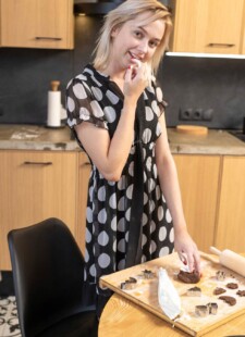 Tattooed blonde bernie horny kitchen 01